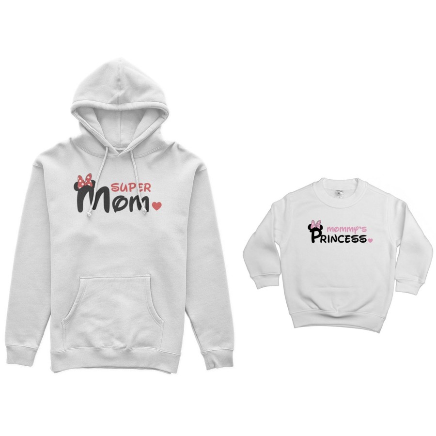 Coordinato felpe madre figlio super mom mickey Per la mamma