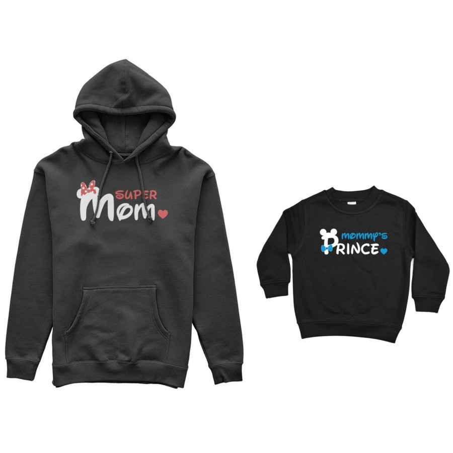 Coordinato felpe madre figlio super mom mickey Per la mamma