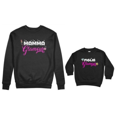 Coordinato felpe madre figlia mamma glamour figlia glamour