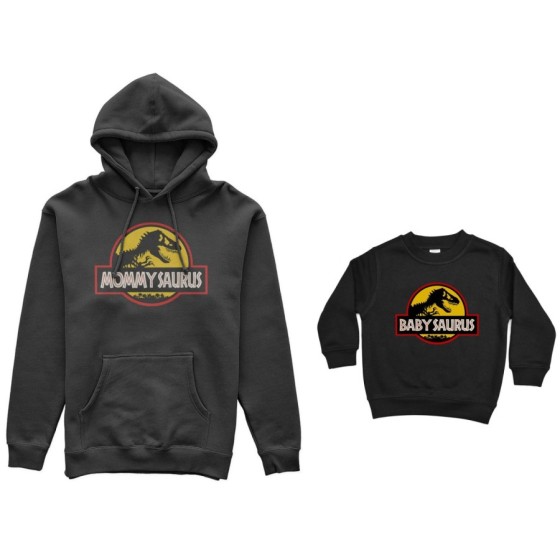 Coordinato felpe madre figlio mommy saurus baby saurus jurassic Per la mamma 2