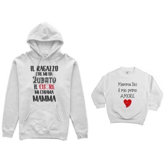 Coordinato felpe madre figlio il ragazzo che mi ha rubato il cuore mi chiama mamma Per la mamma