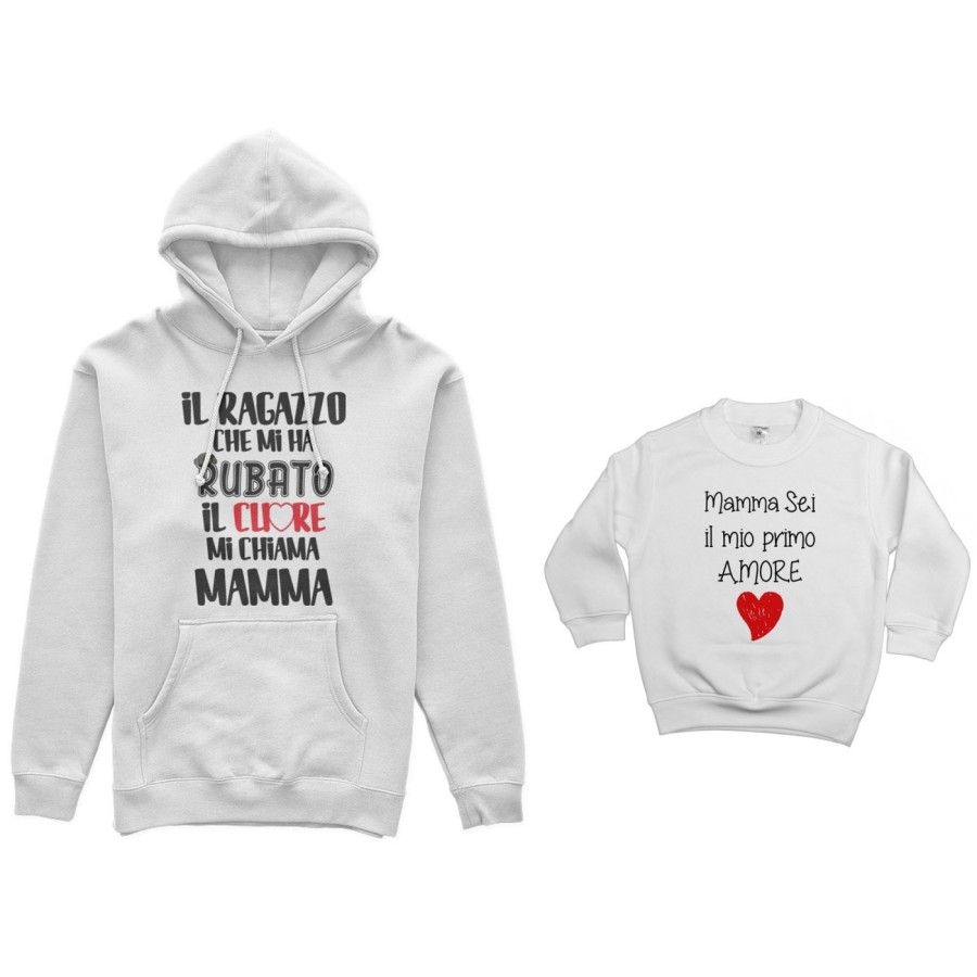 Coordinato felpe madre figlio il ragazzo che mi ha rubato il cuore mi chiama mamma Per la mamma