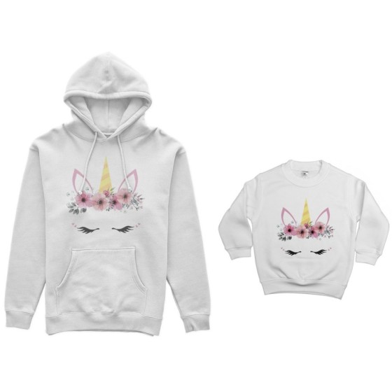 Coordinato felpe madre figlia colorful unicorn Per la mamma