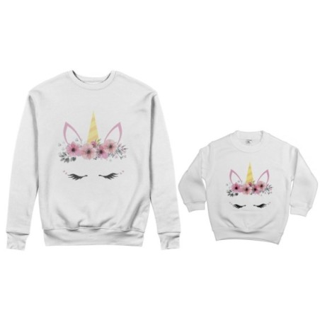 Coordinato felpe madre figlia colorful unicorn Per la mamma