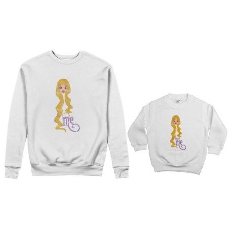 Coordinato felpe madre figlia me rapunzel mini rapunzel Per la mamma
