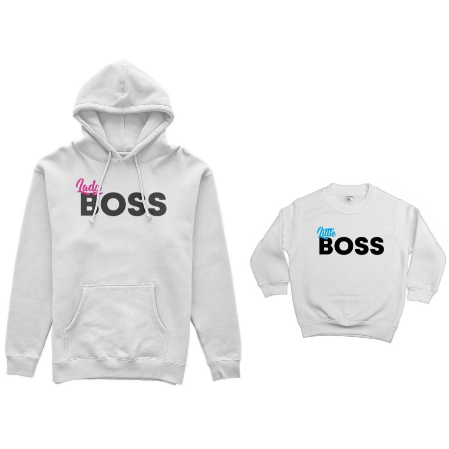 Coordinato felpe madre figlio lady boss little boss Per la mamma