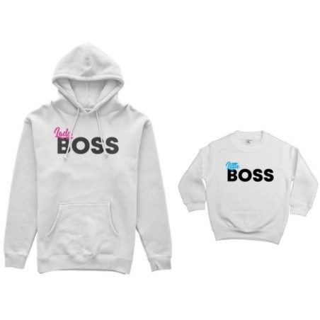Coordinato felpe madre figlio lady boss little boss Per la mamma