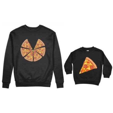Coordinato felpe madre figlio pizza Per la mamma