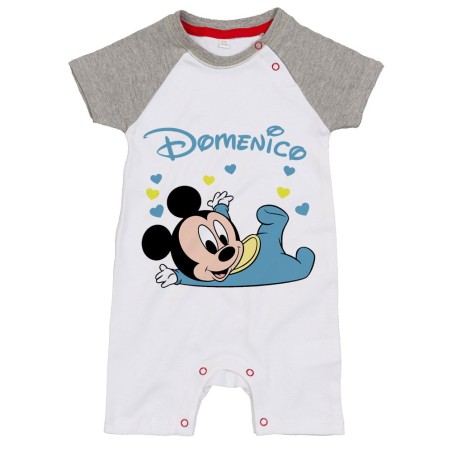 Pagliaccetto neonato personalizzato con nome baby topolino Cartoon