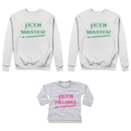 Tris felpe adulti neonato o body lupetto neonato jedi...