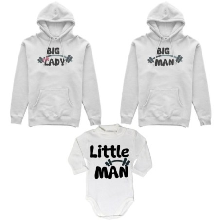 Tris felpe adulti neonato o body lupetto neonato big man...
