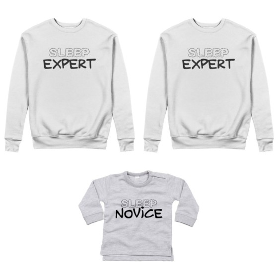 Tris felpe adulti neonato o body lupetto neonato sleep expert sleep novice Per la famiglia