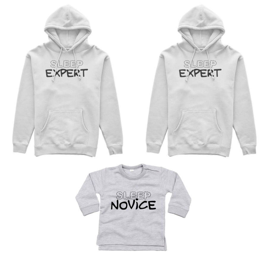 Tris felpe adulti neonato o body lupetto neonato sleep expert sleep novice Per la famiglia