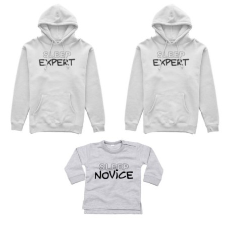 Tris felpe adulti neonato o body lupetto neonato sleep expert sleep novice Per la famiglia