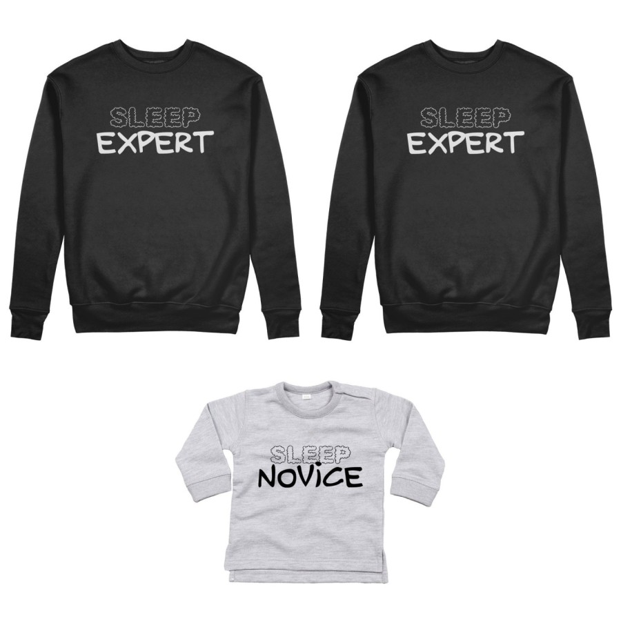 Tris felpe adulti neonato o body lupetto neonato sleep expert sleep novice Per la famiglia