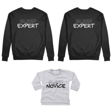 Tris felpe adulti neonato o body lupetto neonato sleep expert sleep novice Per la famiglia