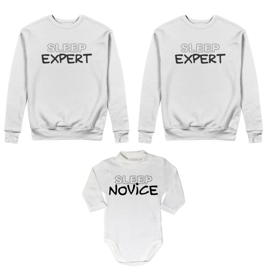 Tris felpe adulti neonato o body lupetto neonato sleep expert sleep novice Per la famiglia