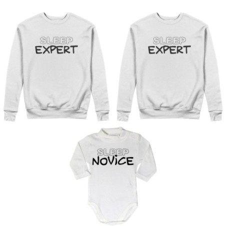Tris felpe adulti neonato o body lupetto neonato sleep expert sleep novice Per la famiglia