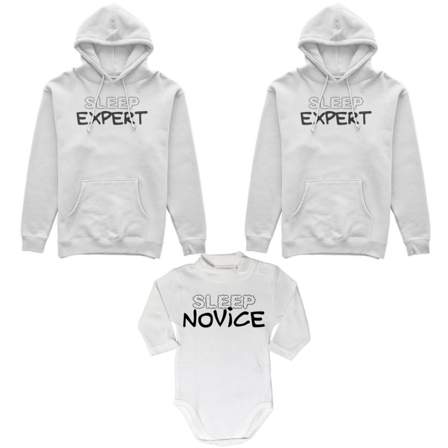 Tris felpe adulti neonato o body lupetto neonato sleep expert sleep novice Per la famiglia