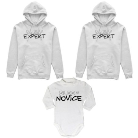 Tris felpe adulti neonato o body lupetto neonato sleep expert sleep novice Per la famiglia