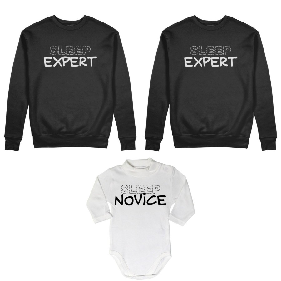 Tris felpe adulti neonato o body lupetto neonato sleep expert sleep novice Per la famiglia