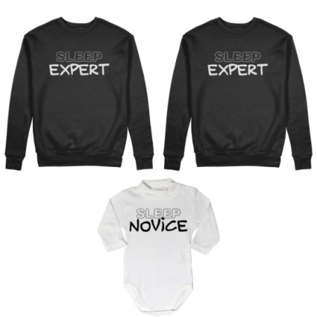 Tris felpe adulti neonato o body lupetto neonato sleep expert sleep novice Per la famiglia