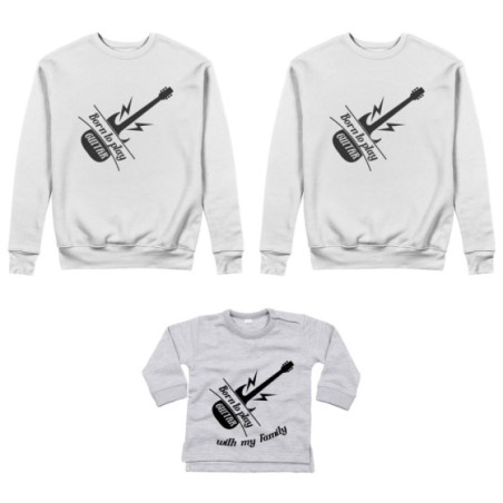 Tris felpe adulti o body lupetto born to play guitar born...