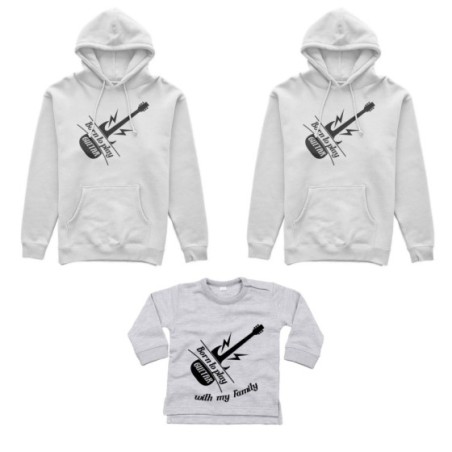 Tris felpe adulti o body lupetto born to play guitar born to play guitar with my daddy my mommy Per la famiglia