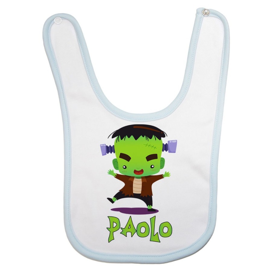 Bavaglino neonato personalizzato con nome piccolo frankenstein Halloween