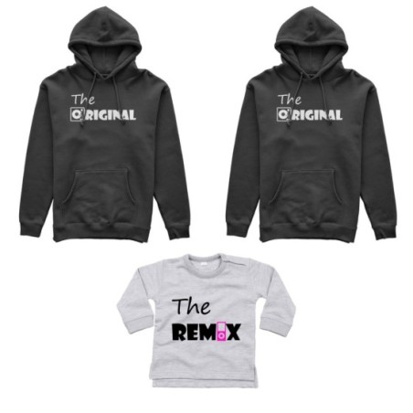 Tris felpe adulti neonato o body lupetto neonato the...