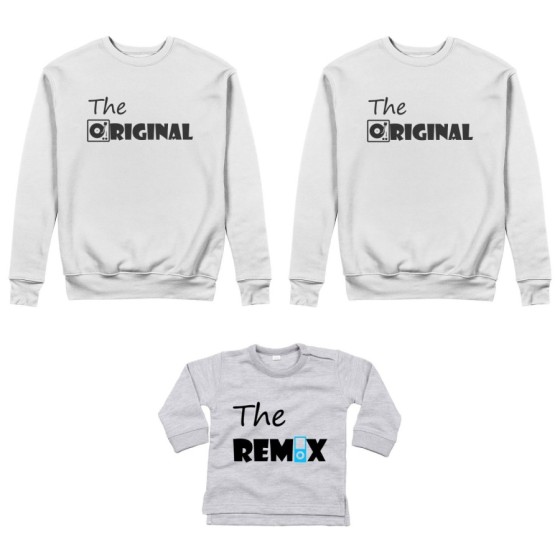 Tris felpe adulti neonato o body lupetto neonato the original the remix music Per la famiglia 2