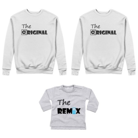Tris felpe adulti neonato o body lupetto neonato the original the remix music Per la famiglia