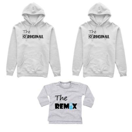 Tris felpe adulti neonato o body lupetto neonato the original the remix music Per la famiglia