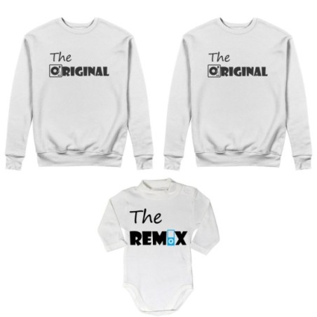 Tris felpe adulti neonato o body lupetto neonato the original the remix music Per la famiglia