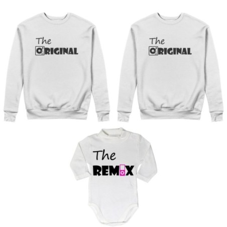 Tris felpe adulti neonato o body lupetto neonato the original the remix music Per la famiglia