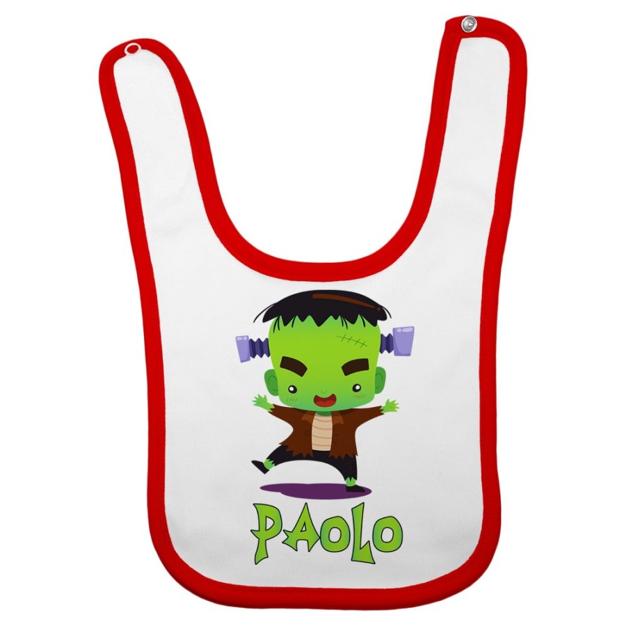 Bavaglino neonato personalizzato con nome piccolo frankenstein Halloween