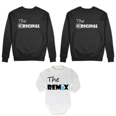 Tris felpe adulti neonato o body lupetto neonato the original the remix music Per la famiglia