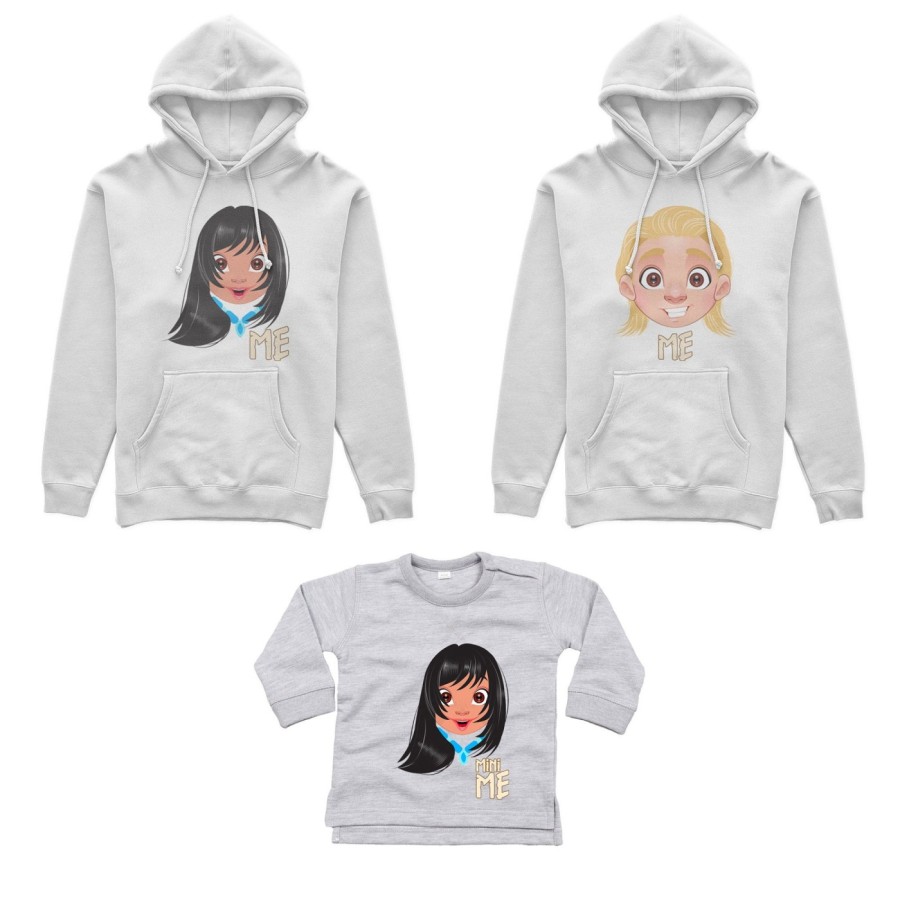 Tris felpe adulti neonato o body lupetto neonato me john smith me pocahontas mini pocahontas Per la famiglia