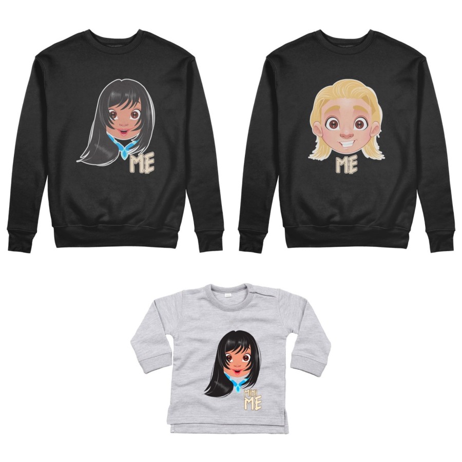 Tris felpe adulti neonato o body lupetto neonato me john smith me pocahontas mini pocahontas Per la famiglia