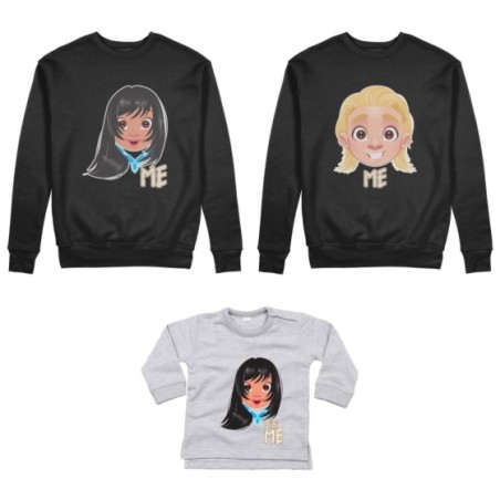 Tris felpe adulti neonato o body lupetto neonato me john smith me pocahontas mini pocahontas Per la famiglia