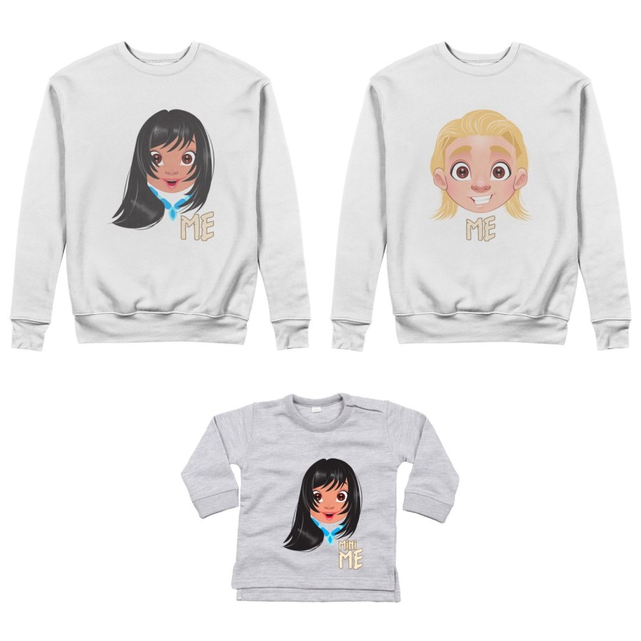 Tris felpe adulti neonato o body lupetto neonato me john smith me pocahontas mini pocahontas Per la famiglia