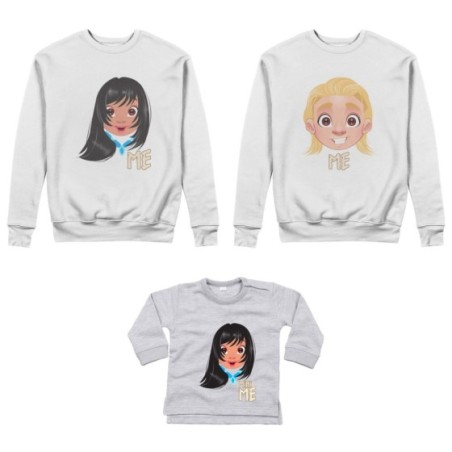 Tris felpe adulti neonato o body lupetto neonato me john smith me pocahontas mini pocahontas Per la famiglia