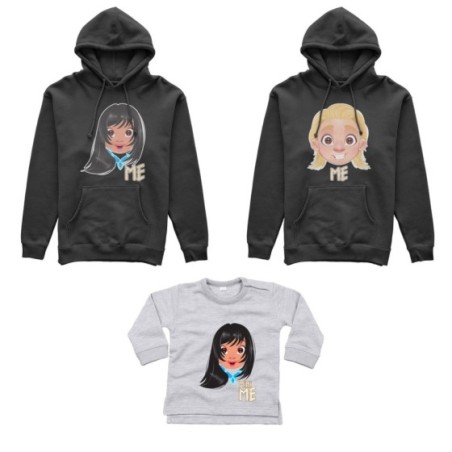 Tris felpe adulti neonato o body lupetto neonato me john smith me pocahontas mini pocahontas Per la famiglia