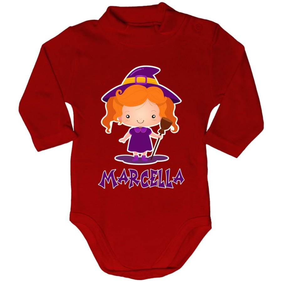 Body lupetto neonata personalizzato con nome piccola streghetta Halloween