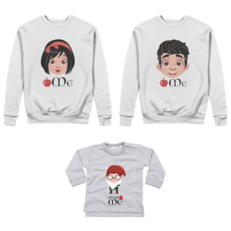 Tris felpe adulti neonato o body lupetto neonato me principe florian me biancaneve mini nano  Per la famiglia