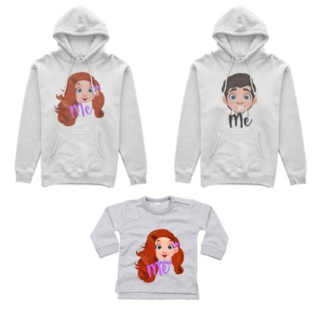 Tris felpe adulti neonato o body lupetto neonato me erik me ariel mini ariel Per la famiglia