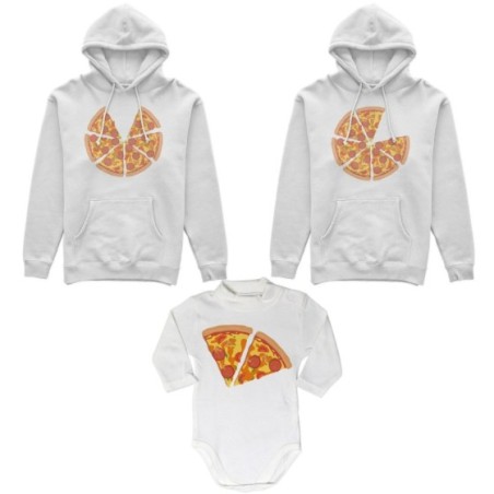 Tris felpe adulti neonato o body lupetto neonato pizza