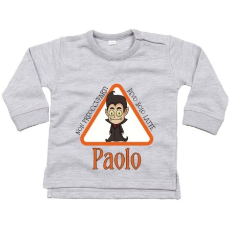 Felpa neonato personalizzata con nome non preoccuparti...
