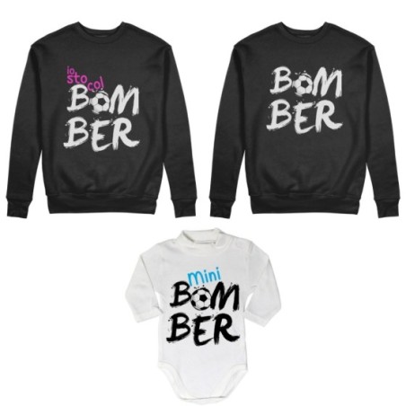 Tris felpe adulti neonato o body lupetto neonato bomber...