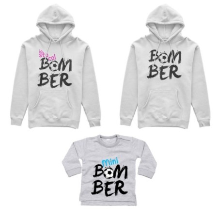 Tris felpe adulti neonato o body lupetto neonato bomber io sto col bomber mini bomber Per la famiglia